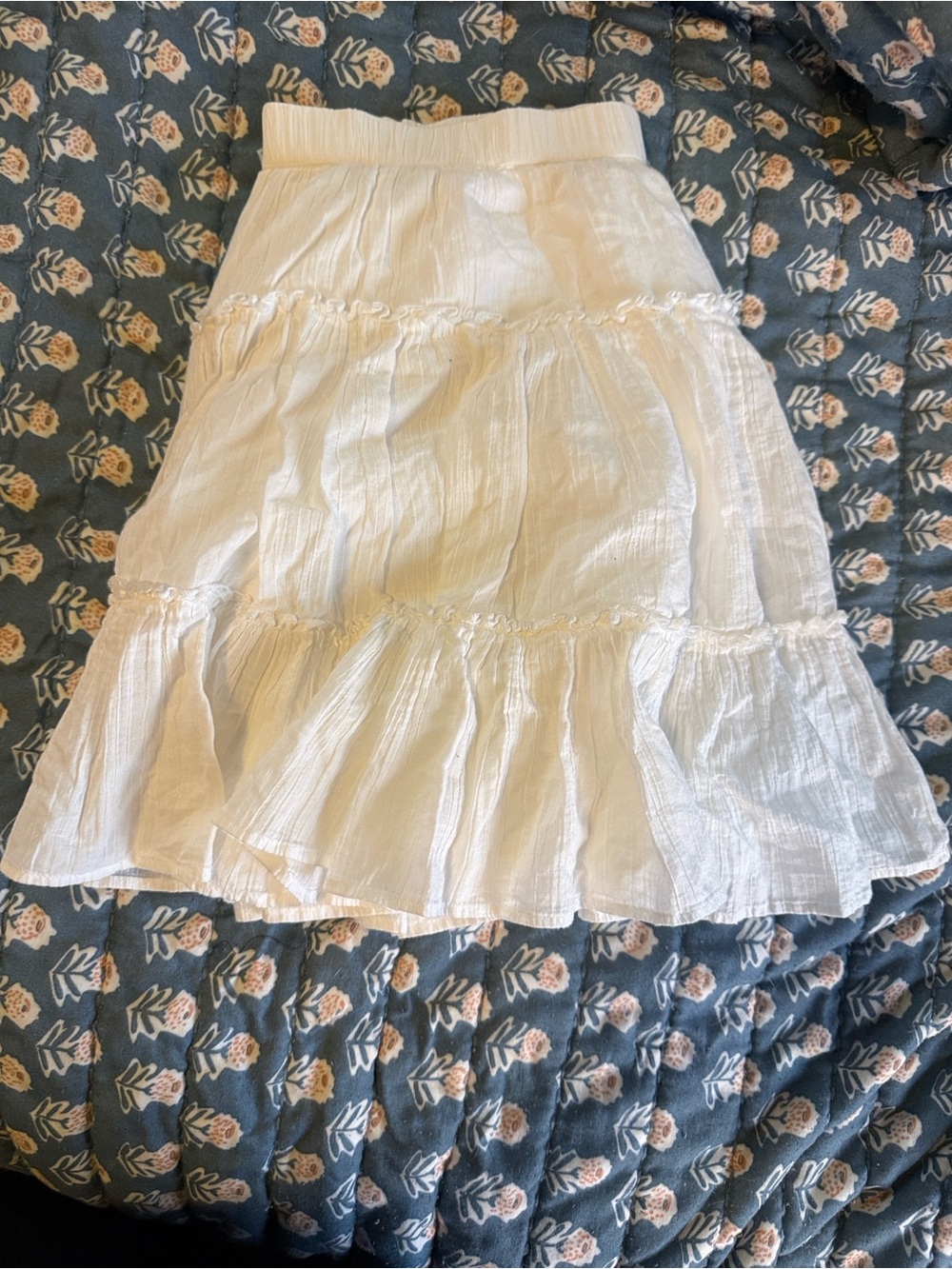 American Eagle Outfitters White Tiered Ruffle Mini Skirt